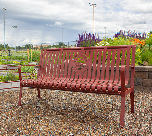 outdoor bench.